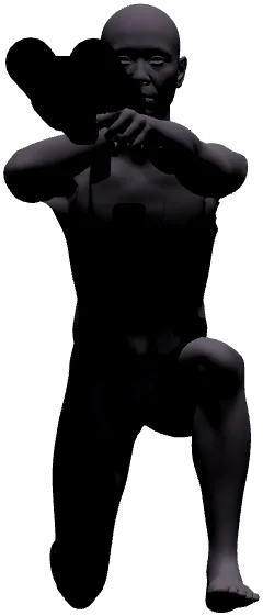 someone crouched under the desk, pointing a shotgun at you
